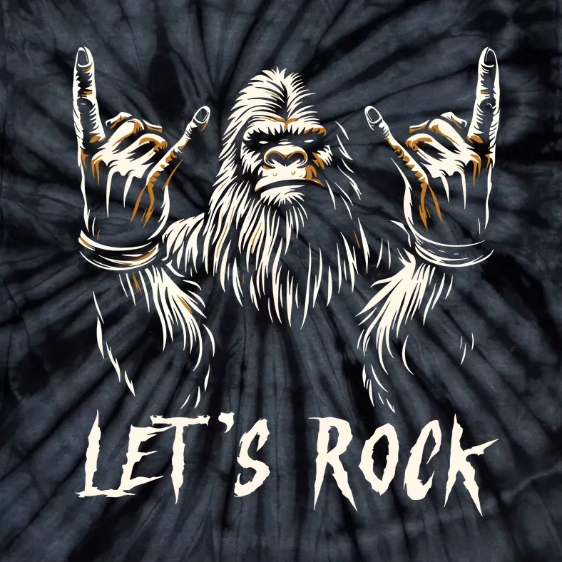 Bigfoot Rock On Funny Sasquatch Rock And Roll LetS Rock Tie-Dye T-Shirt