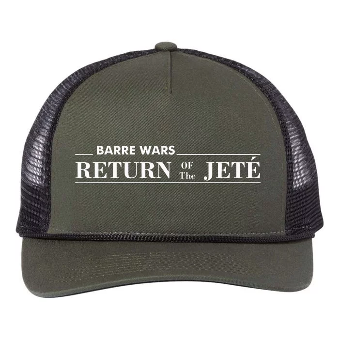 Barre Return Of The Jete Ballet Ballerina Joke Quote Retro Rope Trucker Hat Cap