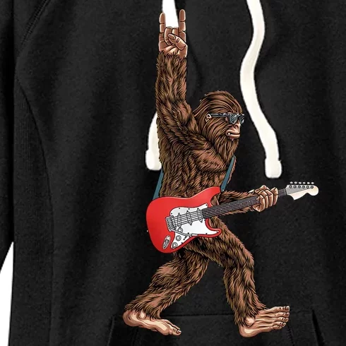 Bigfoot Rock On Guitar Women's Fleece Hoodie