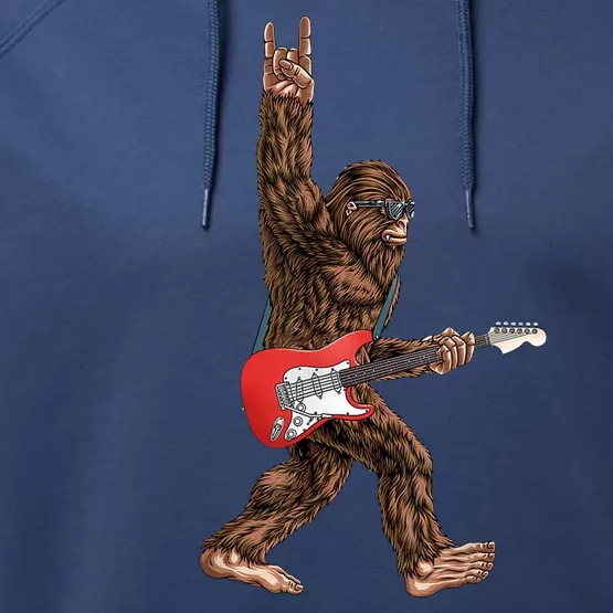 Bigfoot Rock On Guitar Performance Fleece Hoodie