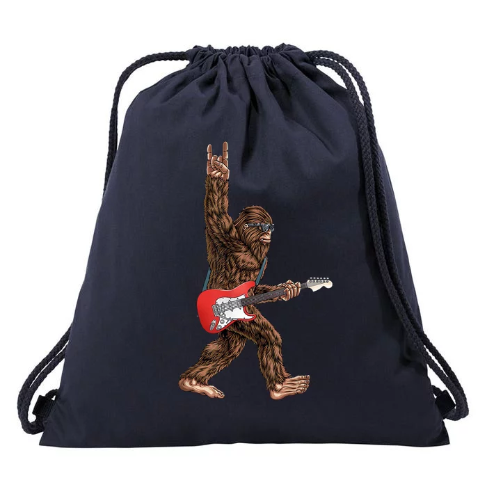 Bigfoot Rock On Guitar Drawstring Bag