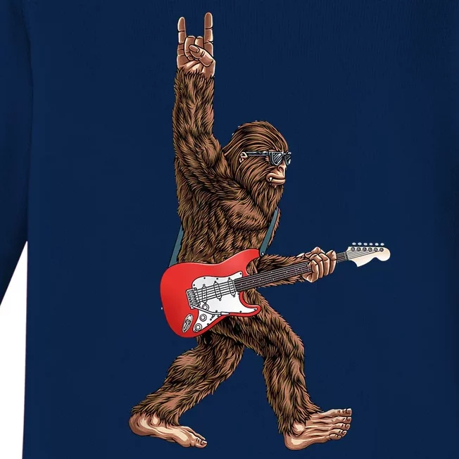 Bigfoot Rock On Guitar Baby Long Sleeve Bodysuit