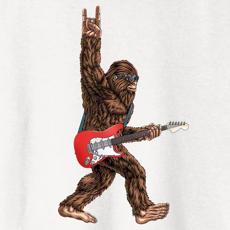 Bigfoot Rock On Guitar Women's Crop Top Tee