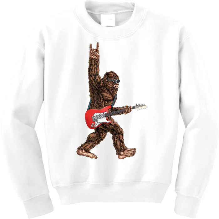 Bigfoot Rock On Guitar Kids Sweatshirt