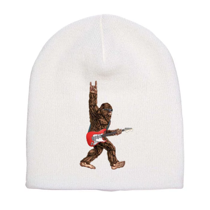 Bigfoot Rock On Guitar Short Acrylic Beanie