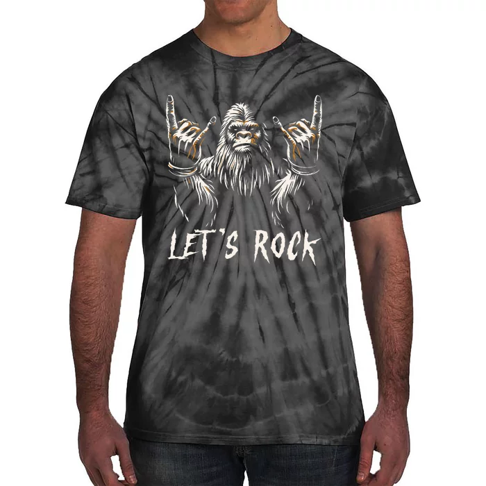 Bigfoot Rock On Funny Sasquatch Rock And Roll LetS Rock Tie-Dye T-Shirt