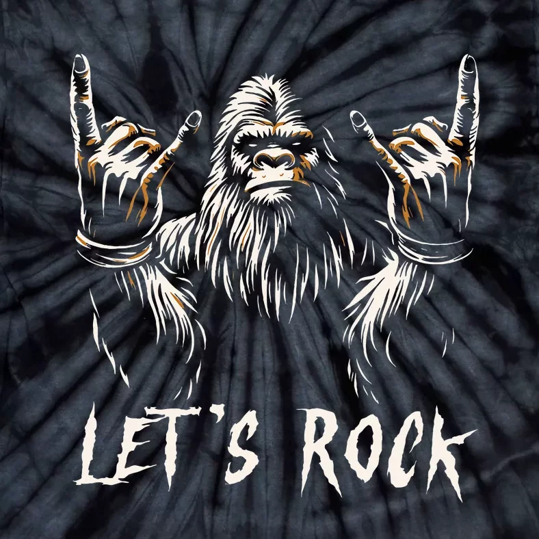 Bigfoot Rock On Funny Sasquatch Rock And Roll LetS Rock Tie-Dye T-Shirt