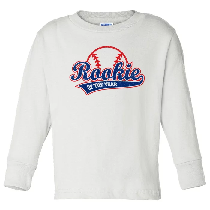 Baseball Rookie Of The Year Toddler Long Sleeve Shirt