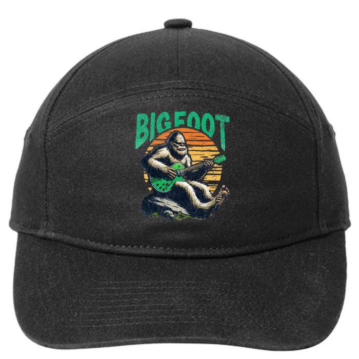 Bigfoot Rockin Out On The Guitar 7-Panel Snapback Hat