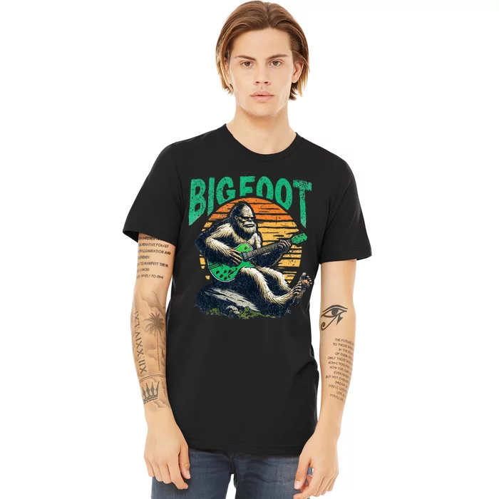 Bigfoot Rockin Out On The Guitar Premium T-Shirt