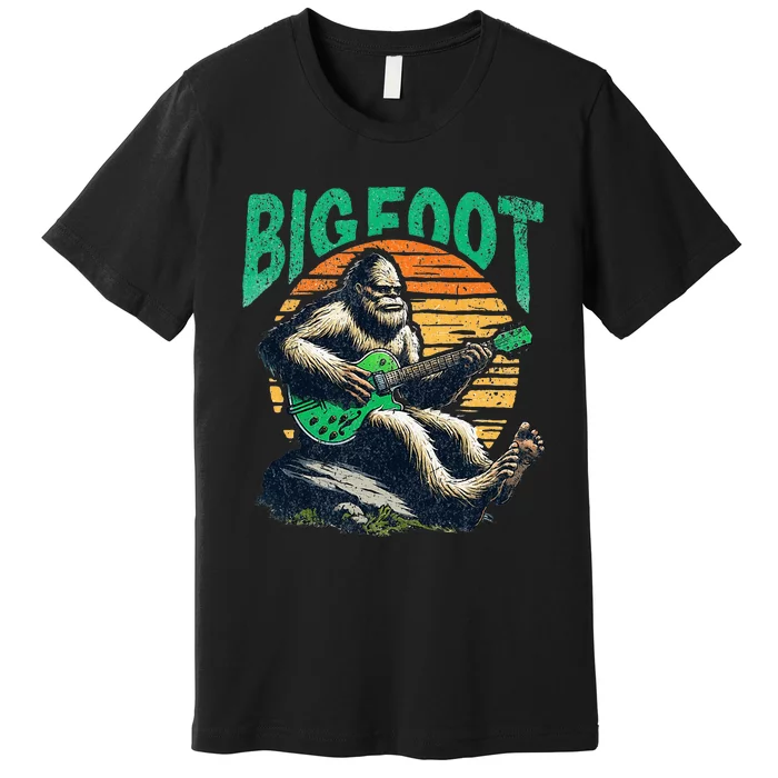 Bigfoot Rockin Out On The Guitar Premium T-Shirt