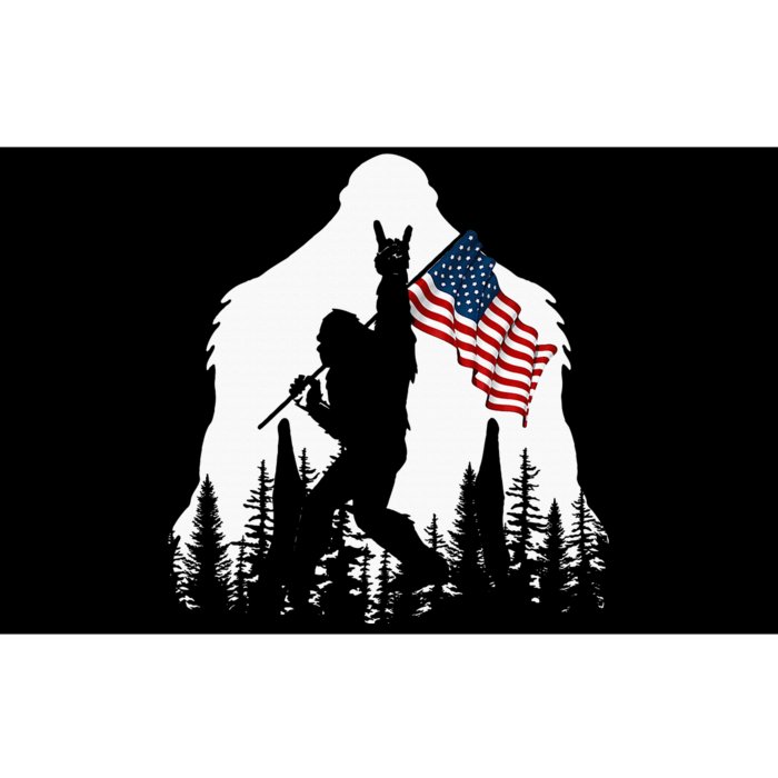 Bigfoot Rock On Hold American Flag Sasquatch Believers Bumper Sticker