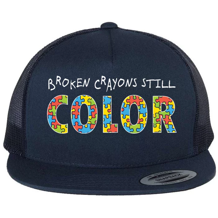 Broken Crayons Still Color Flat Bill Trucker Hat