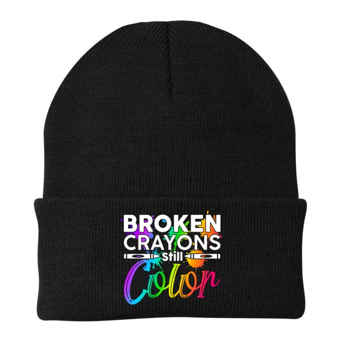 Broken Crayons Still Color Mental Health Awareness Knit Cap Winter Beanie