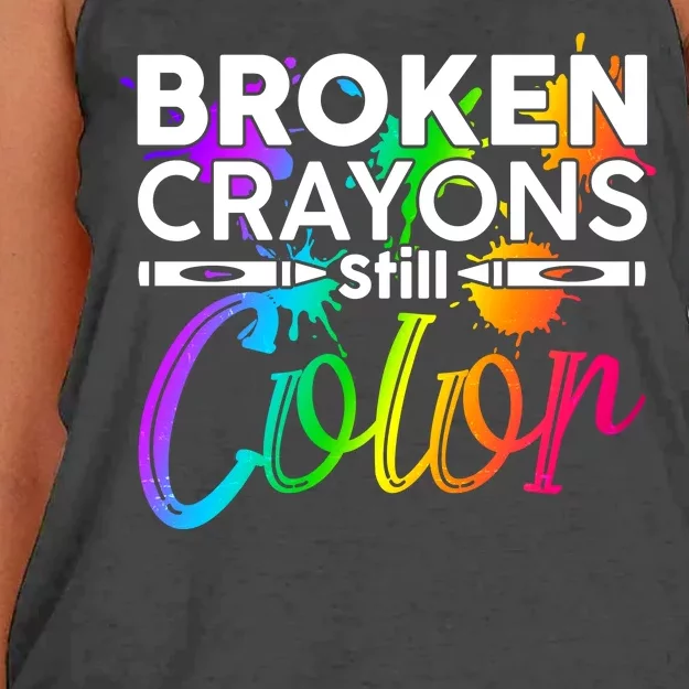 Broken Crayons Still Color Mental Health Awareness Women's Knotted Racerback Tank