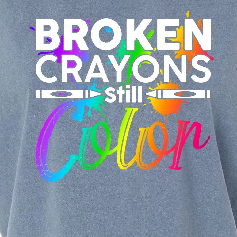 Broken Crayons Still Color Mental Health Awareness Garment-Dyed Women's Muscle Tee