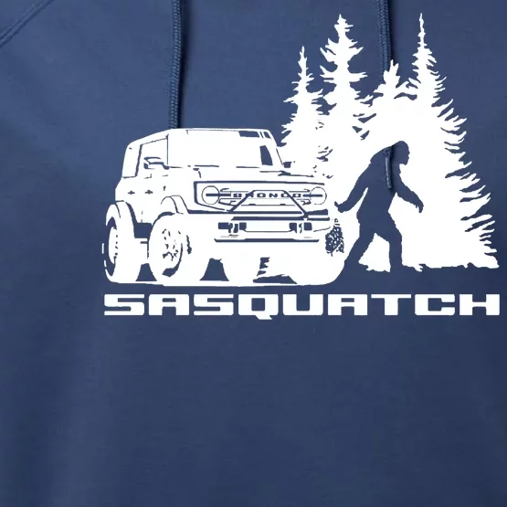 Bronco Sasquatch Truck Performance Fleece Hoodie