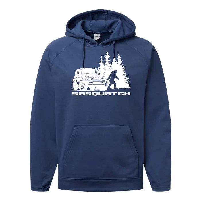 Bronco Sasquatch Truck Performance Fleece Hoodie