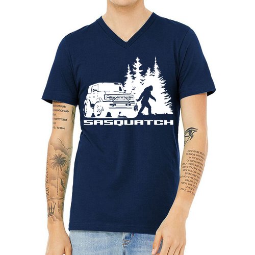 Bronco Sasquatch Truck V-Neck T-Shirt