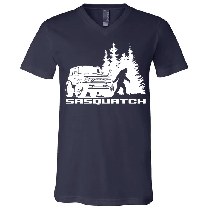 Bronco Sasquatch Truck V-Neck T-Shirt