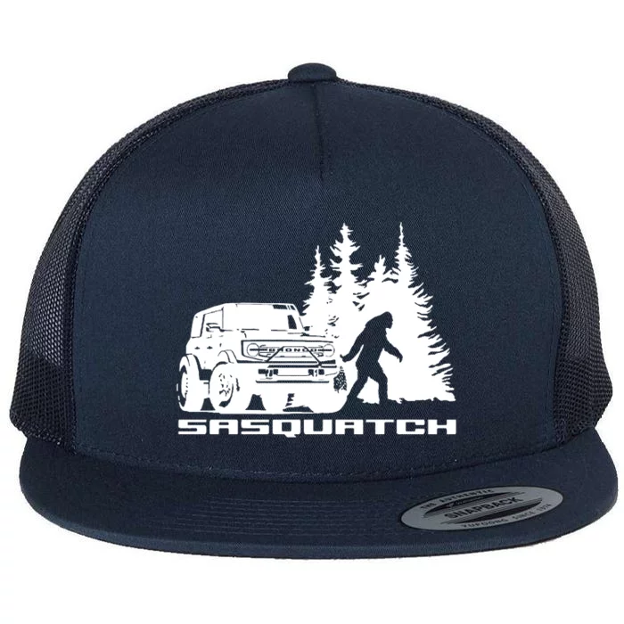 Bronco Sasquatch Truck Flat Bill Trucker Hat