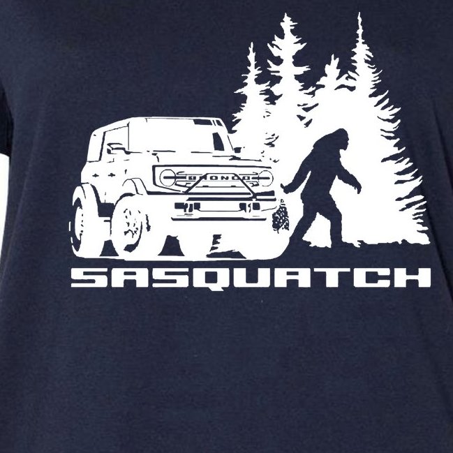 Bronco Sasquatch Truck Women's V-Neck Plus Size T-Shirt
