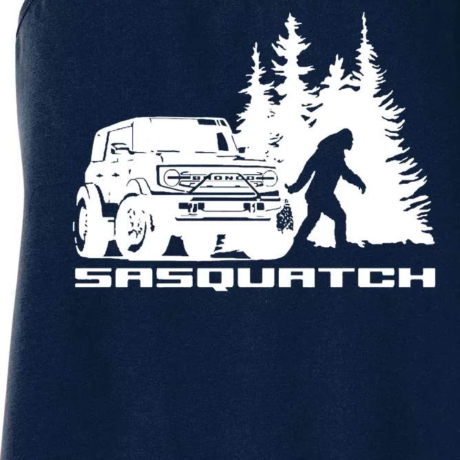 Bronco Sasquatch Truck Women's Racerback Tank