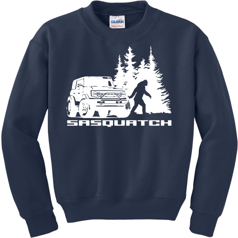 Bronco Sasquatch Truck Kids Sweatshirt