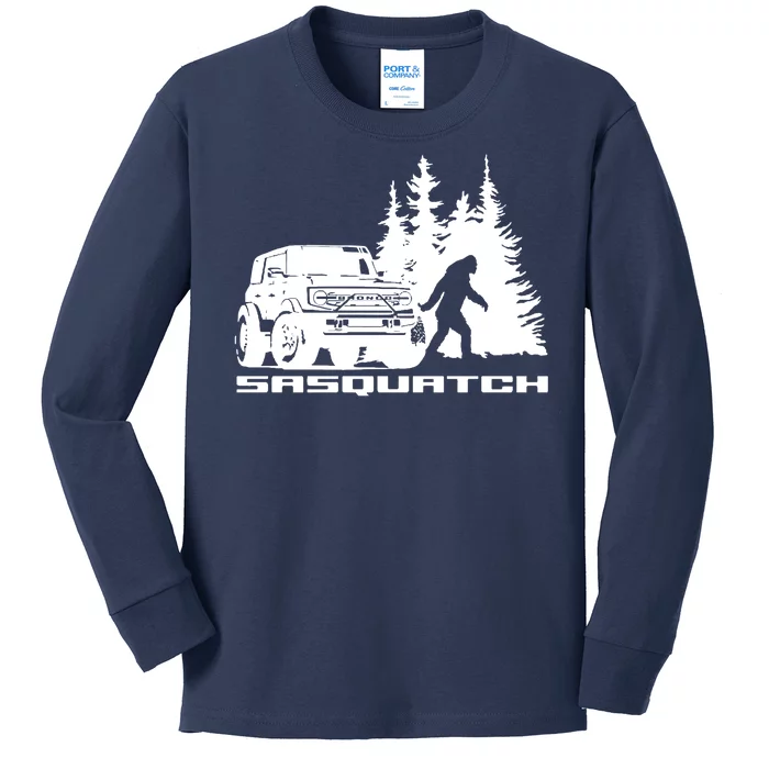 Bronco Sasquatch Truck Kids Long Sleeve Shirt