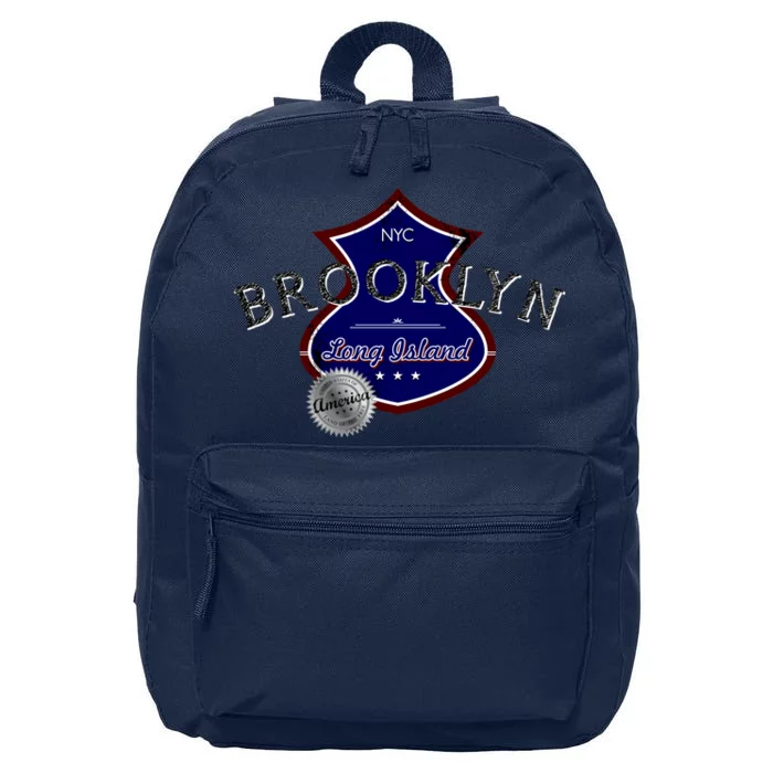 Brooklyn NYC Land of the Free Logo 16 in Basic Backpack