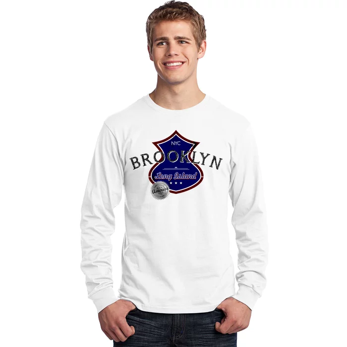 Brooklyn NYC Land of the Free Logo Long Sleeve Shirt