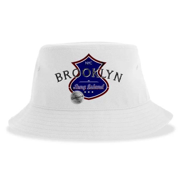 Brooklyn NYC Land of the Free Logo Sustainable Bucket Hat