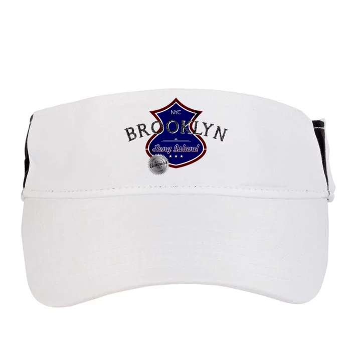 Brooklyn NYC Land of the Free Logo Adult Drive Performance Visor