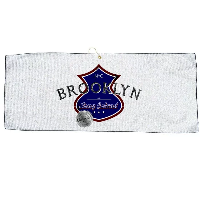 Brooklyn NYC Land of the Free Logo Large Microfiber Waffle Golf Towel