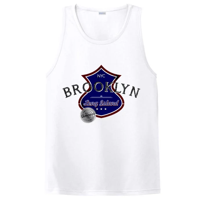 Brooklyn NYC Land of the Free Logo Performance Tank