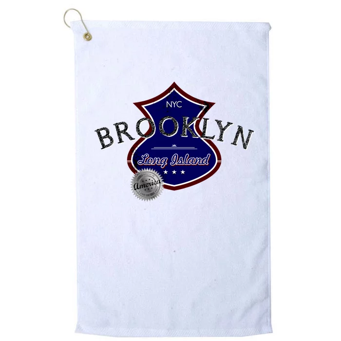 Brooklyn NYC Land of the Free Logo Platinum Collection Golf Towel