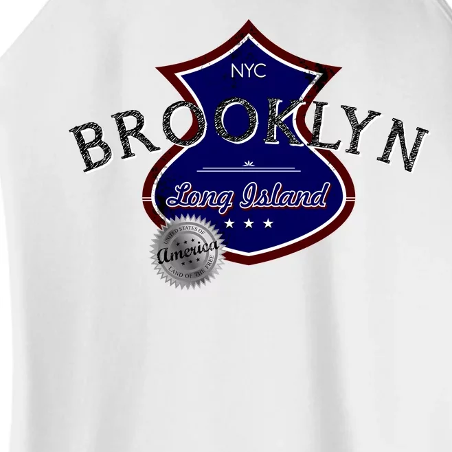 Brooklyn NYC Land of the Free Logo Women’s Perfect Tri Rocker Tank