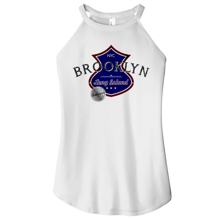 Brooklyn NYC Land of the Free Logo Women’s Perfect Tri Rocker Tank