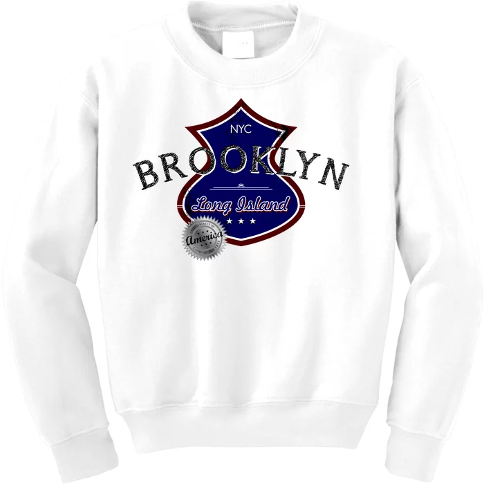 Brooklyn NYC Land of the Free Logo Kids Sweatshirt