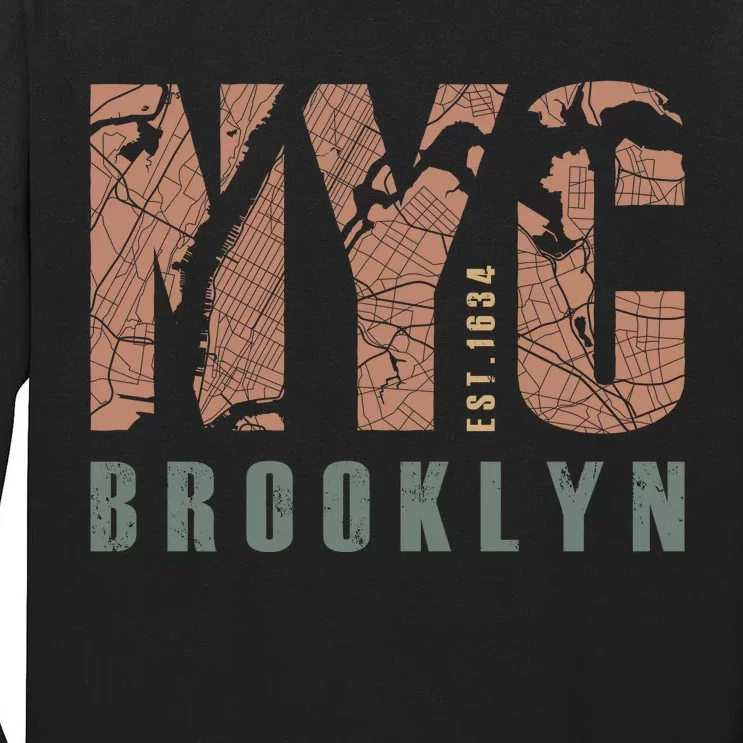 Brooklyn NYC New York City Vintage Emblem Tall Long Sleeve T-Shirt