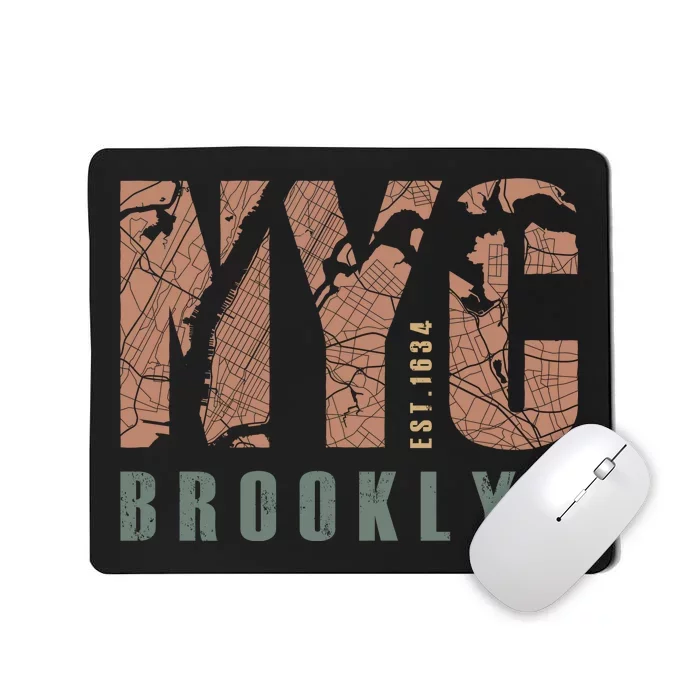 Brooklyn NYC New York City Vintage Emblem Mousepad