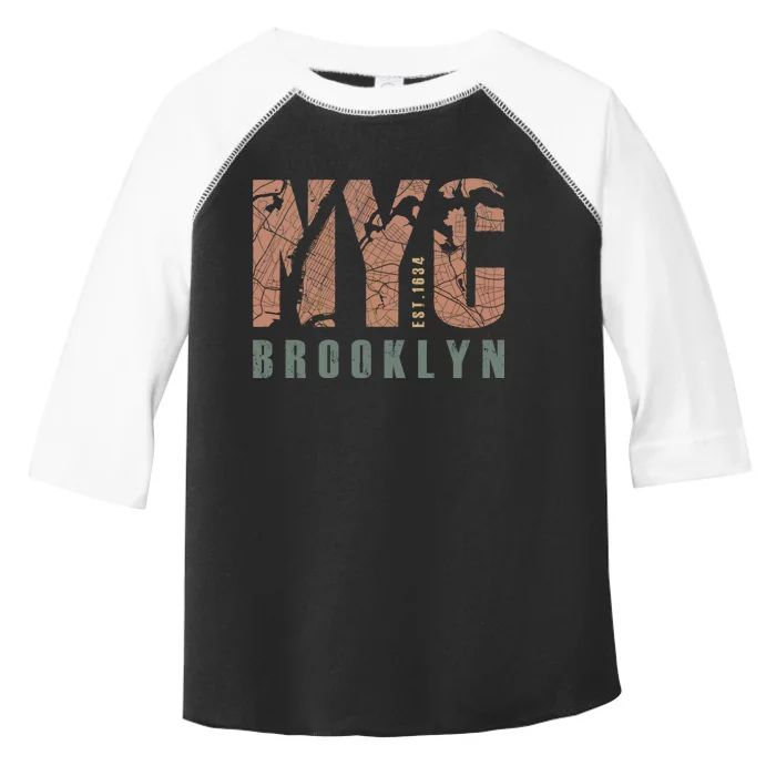 Brooklyn NYC New York City Vintage Emblem Toddler Fine Jersey T-Shirt