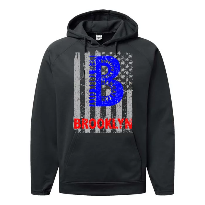 Brooklyn Vintage USA Flag Performance Fleece Hoodie