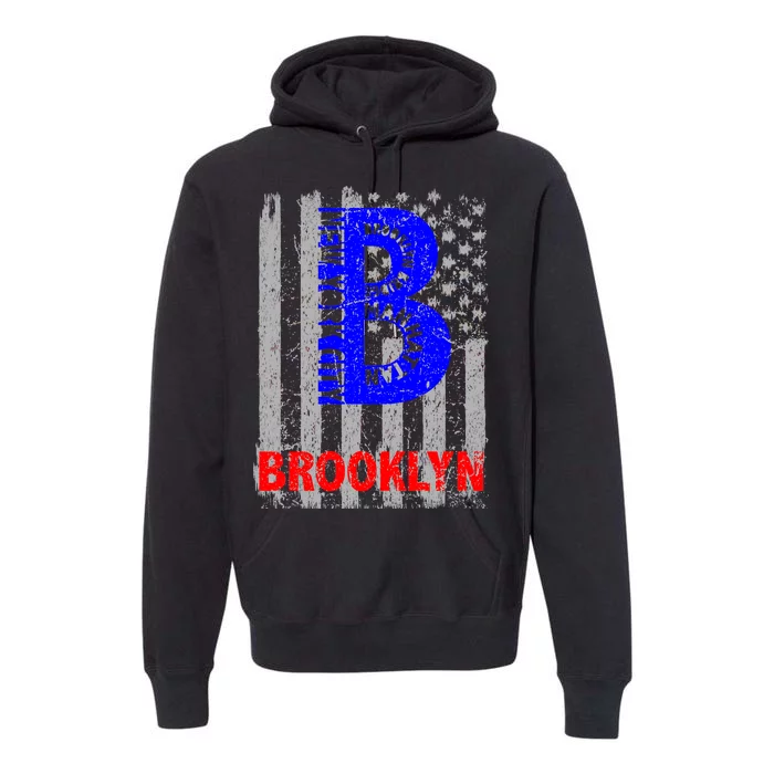 Brooklyn Vintage USA Flag Premium Hoodie