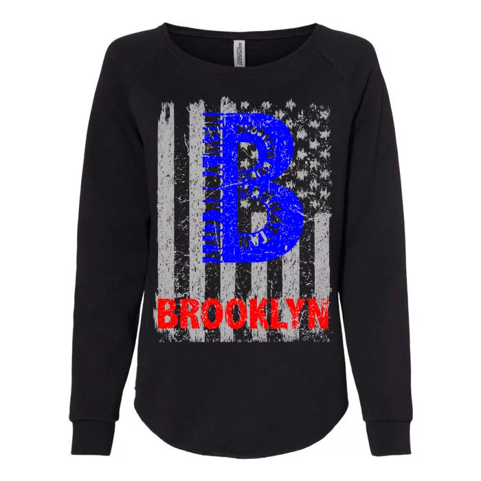 Brooklyn Vintage USA Flag Womens California Wash Sweatshirt