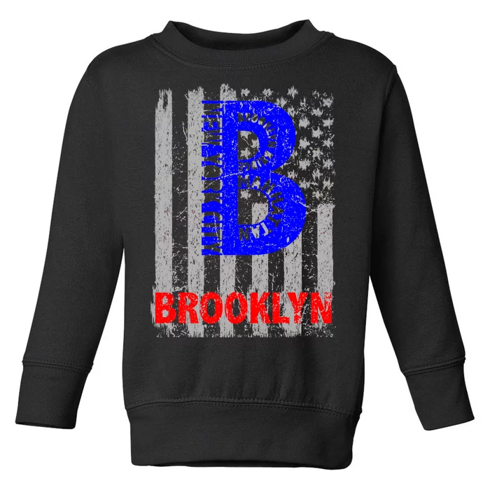 Brooklyn Vintage USA Flag Toddler Sweatshirt