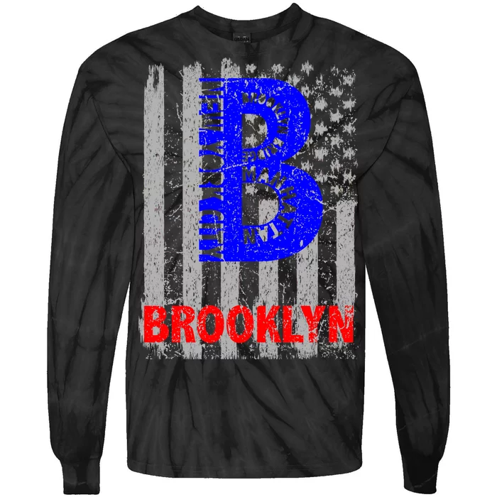 Brooklyn Vintage USA Flag Tie-Dye Long Sleeve Shirt