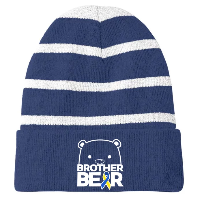 Brother Bear - Down Syndrome Awareness Striped Beanie with Solid Band