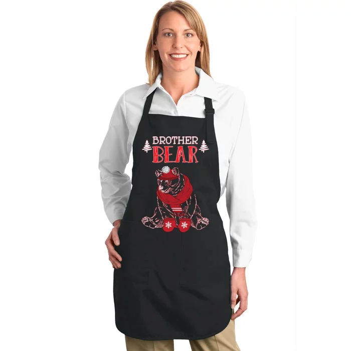 Brother Bear Christmas Santa Family Matching Pajamas Full-Length Apron With Pocket