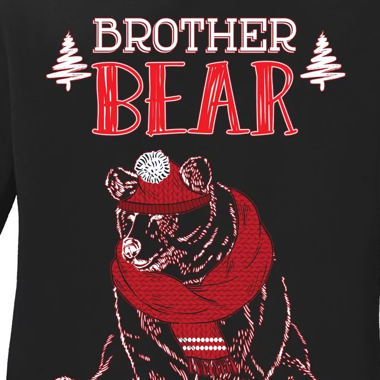 Brother Bear Christmas Santa Family Matching Pajamas Ladies Long Sleeve Shirt